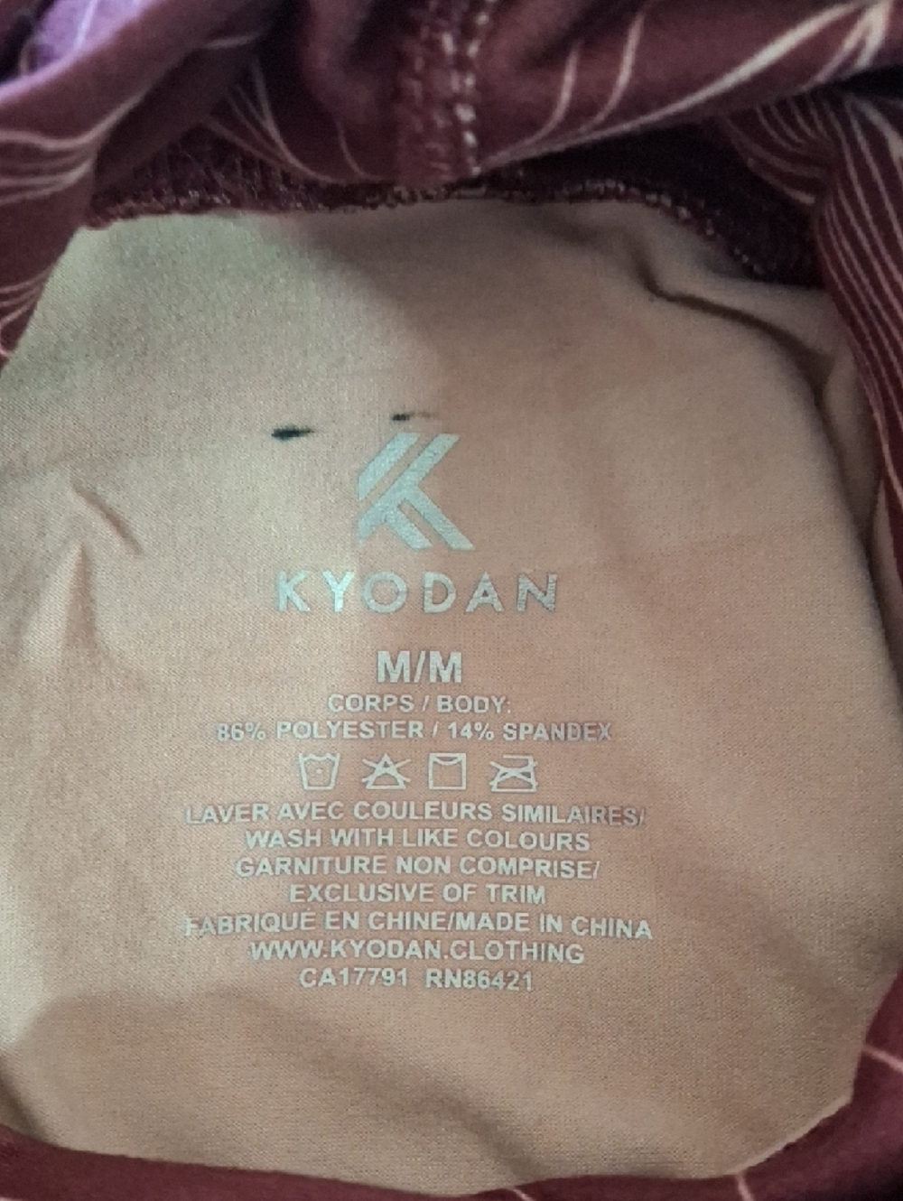 Kyodan Long Sleeve Active Top Rust Purple Mountain Pattern Sz M - Picture 3 of 4